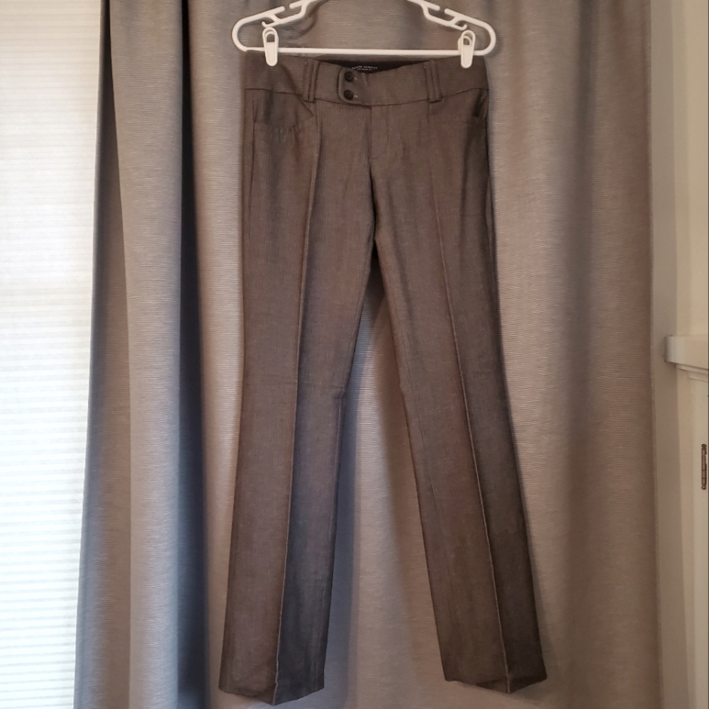 Banana Republic Striped Gray Dress Pants Classic Fit